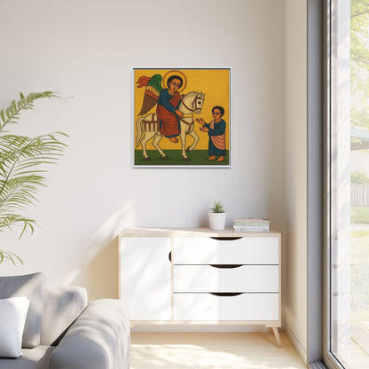 Matte Canvas, Framed (Multi-color) Saint Michael ቅዱስ ሚካኤል