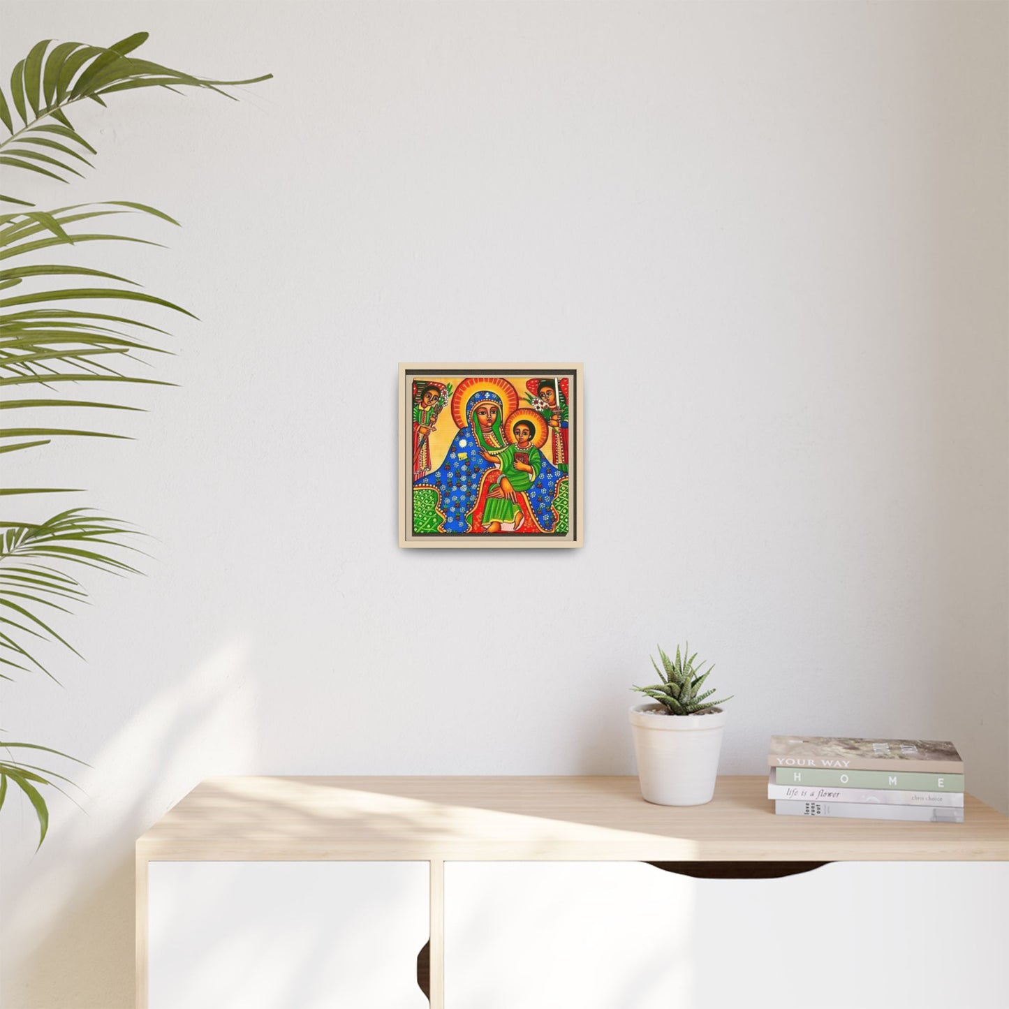 Matte Canvas, Framed (Multi-color) Saint Virgin Mary ቅድስት ድንግል ማርያም