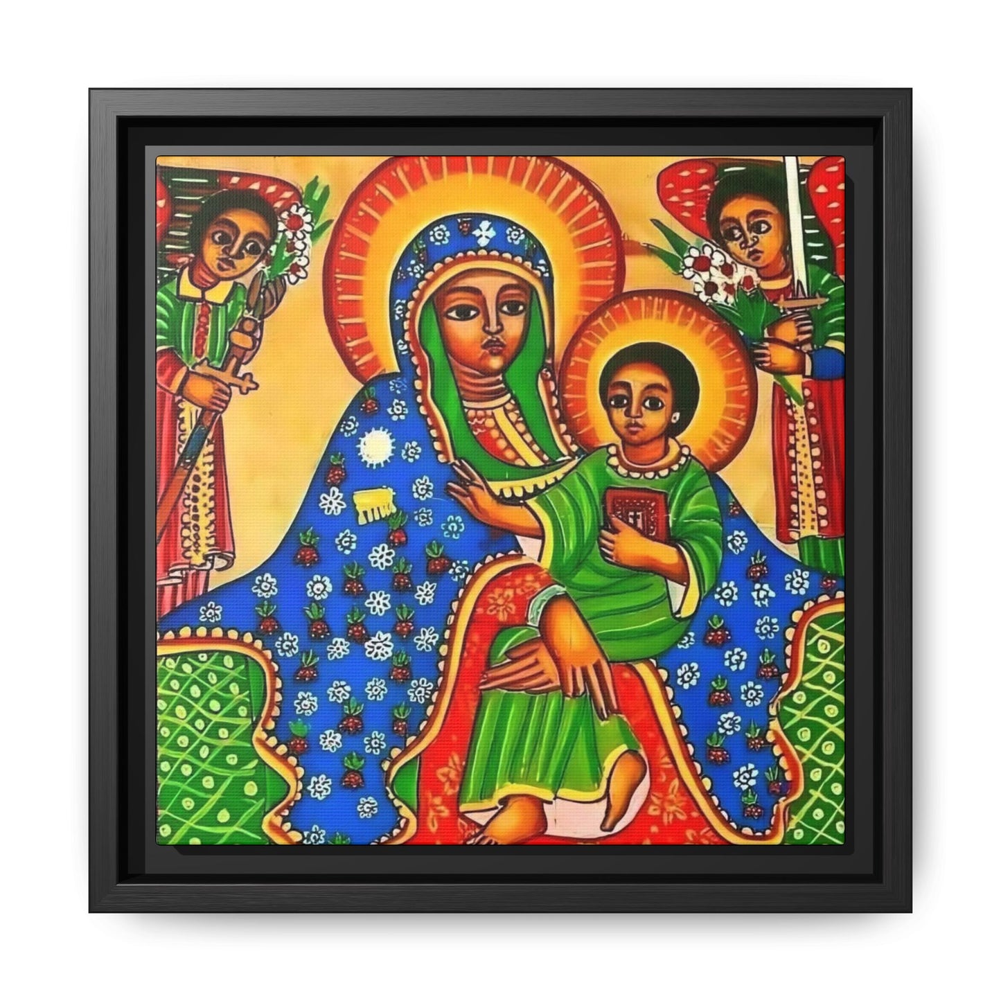 Matte Canvas, Framed (Multi-color) Saint Virgin Mary ቅድስት ድንግል ማርያም