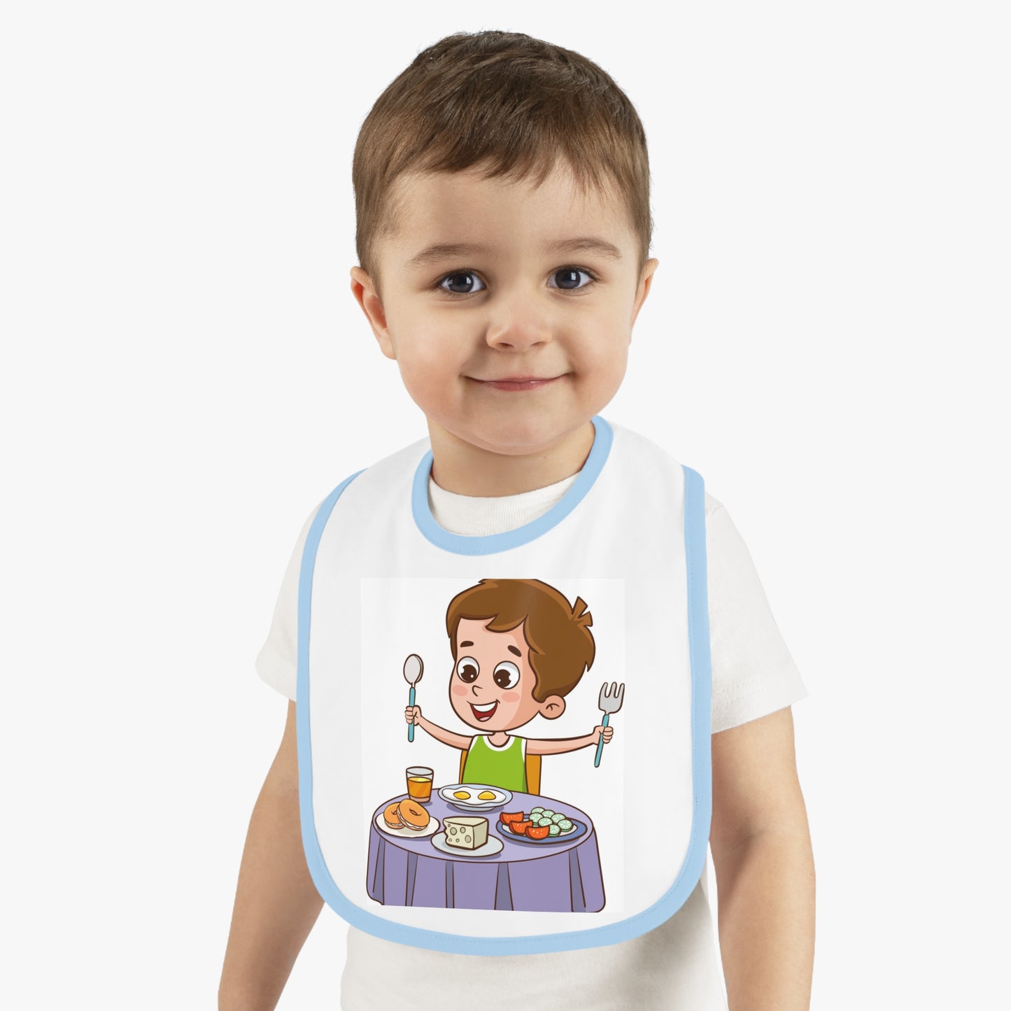 Baby Contrast Trim Jersey Bib