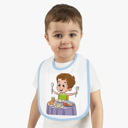 Baby Contrast Trim Jersey Bib