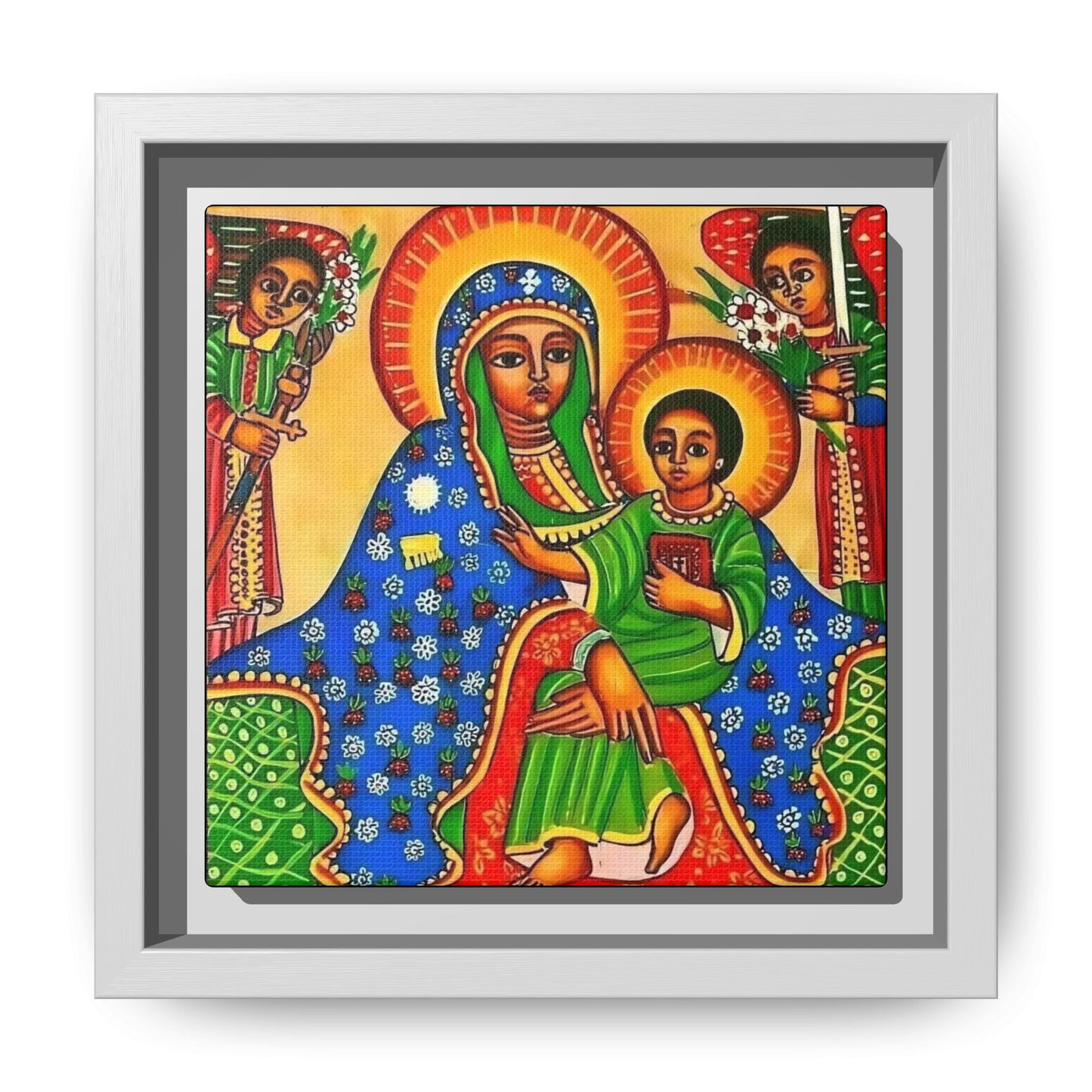 Matte Canvas, Framed (Multi-color) Saint Virgin Mary ቅድስት ድንግል ማርያም