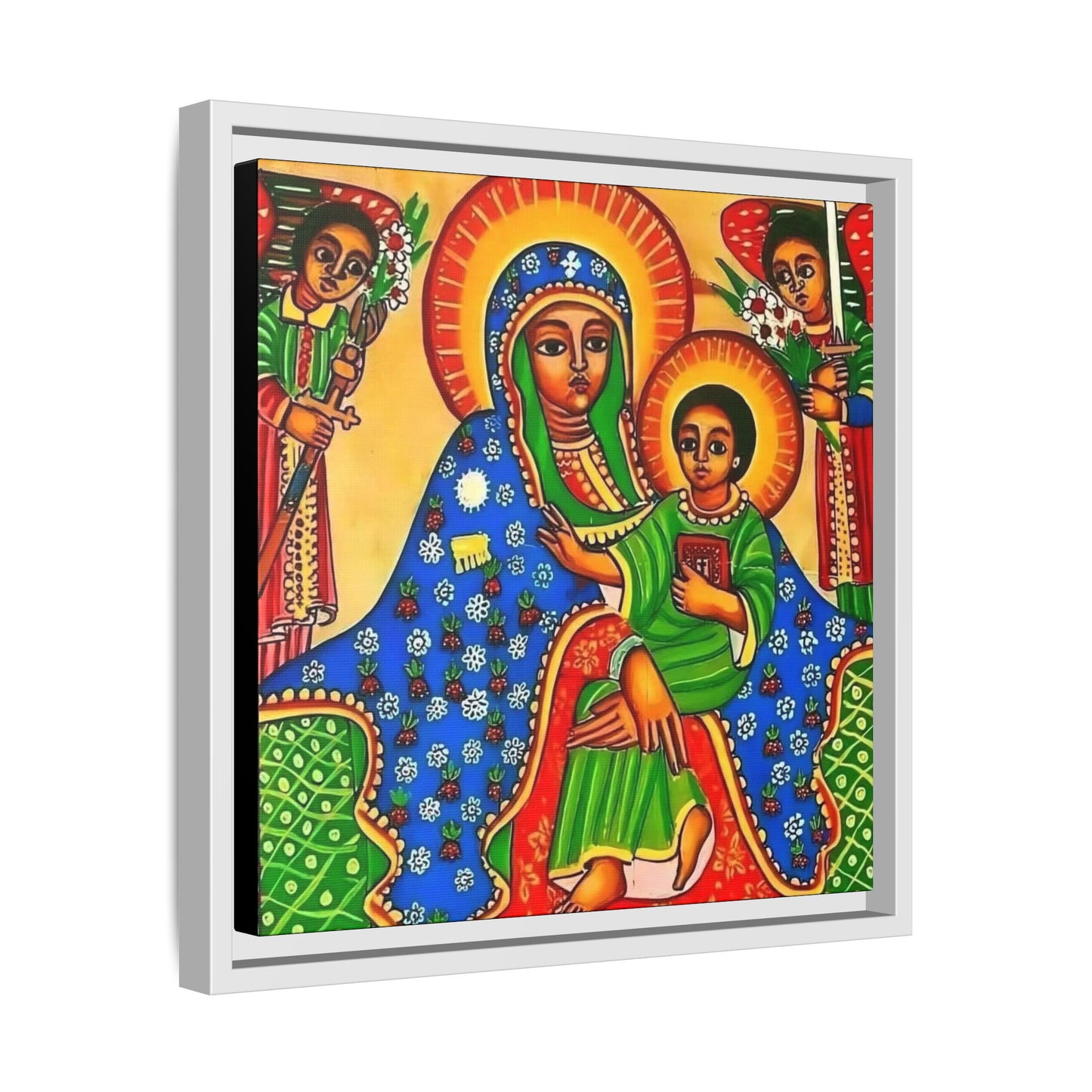 Matte Canvas, Framed (Multi-color) Saint Virgin Mary ቅድስት ድንግል ማርያም