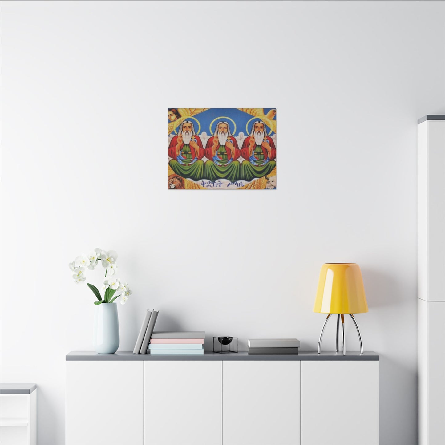 Matte Canvas, Stretched, 0.75" (Multi-Size) Holy Trinity Icon