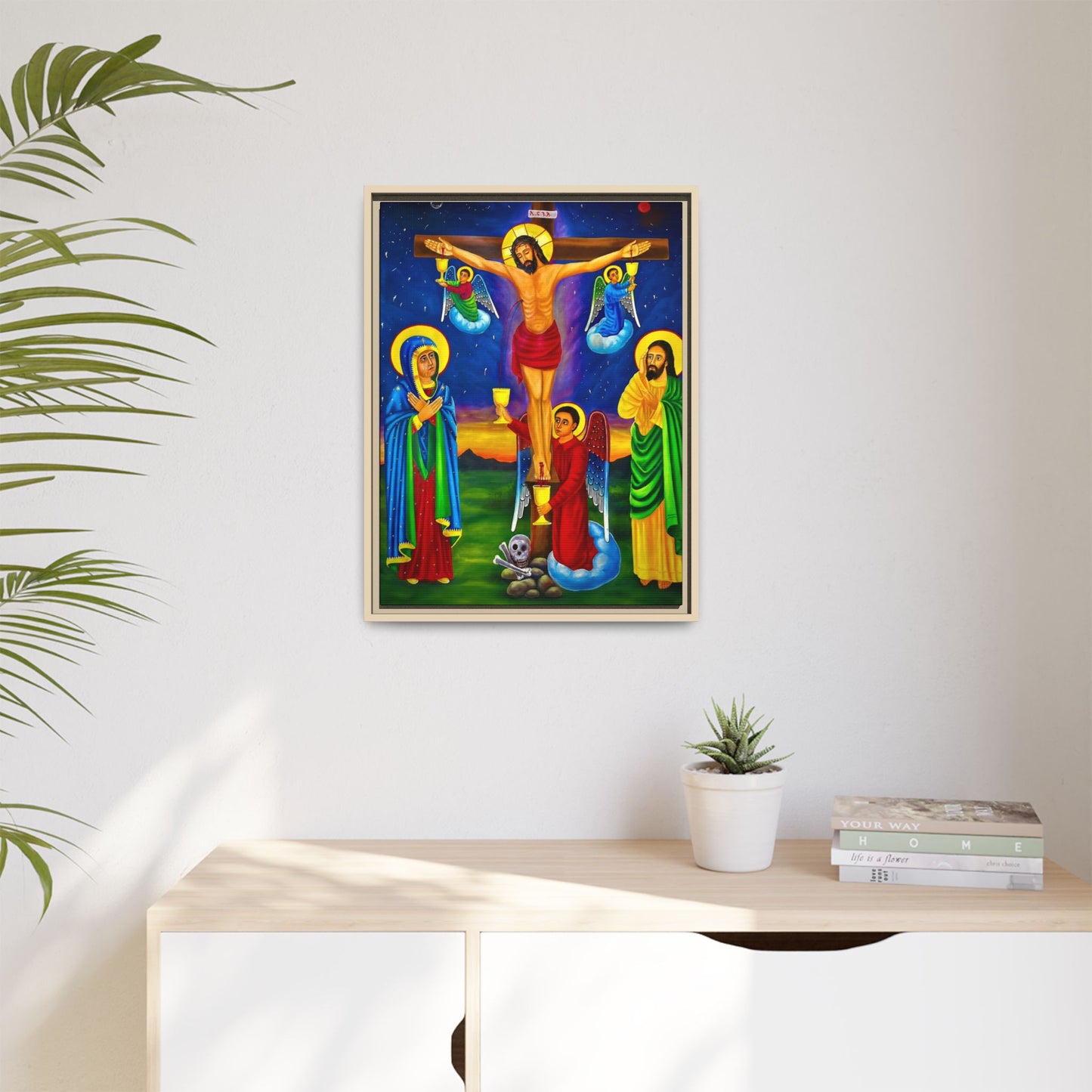 The Crucifixion of Our Lord የጌታችን ስቅለት - Matte Canvas, Framed (Multi-color)