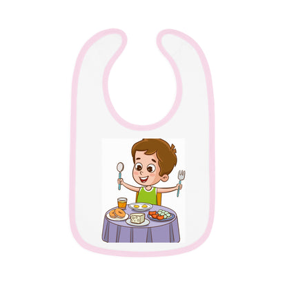Baby Contrast Trim Jersey Bib