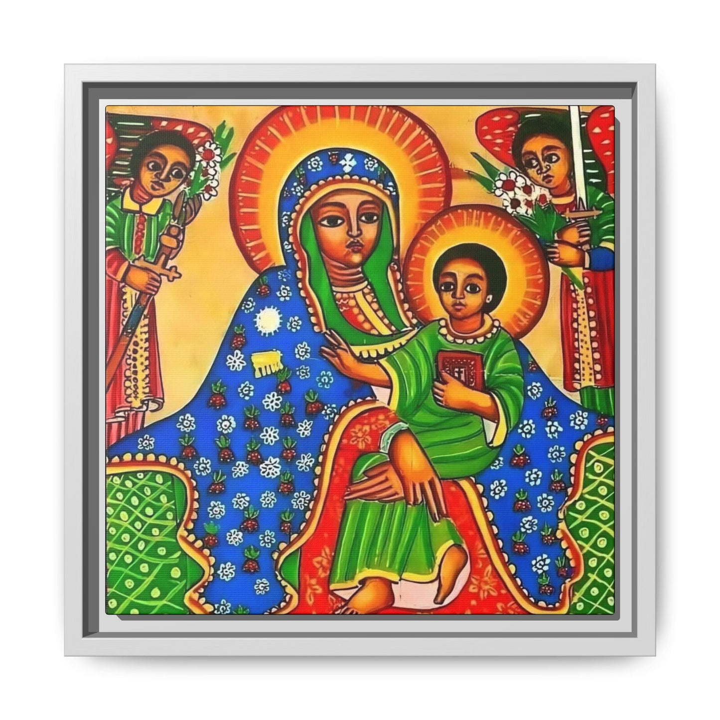 Matte Canvas, Framed (Multi-color) Saint Virgin Mary ቅድስት ድንግል ማርያም