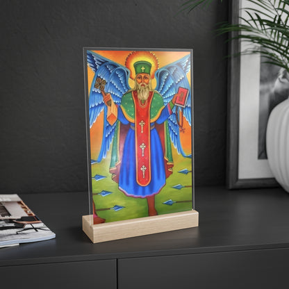 Abune Teklehaimanot with Wooden Stand