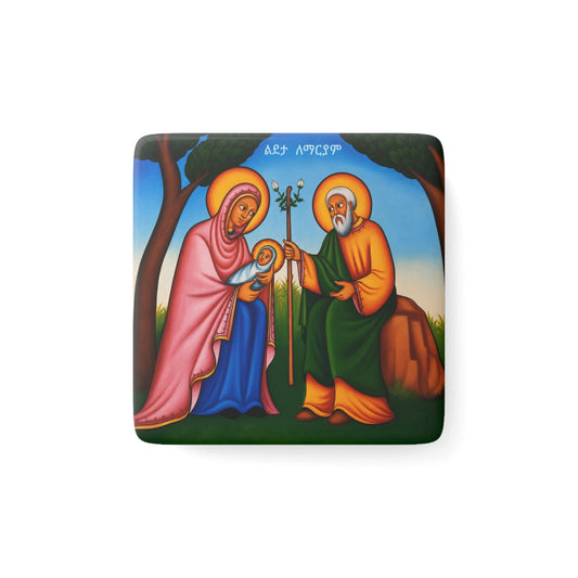 The Nativity of Virgin Mary - ልደታ ለማርያም Porcelain Magnet, Square