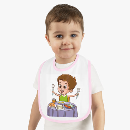 Baby Contrast Trim Jersey Bib