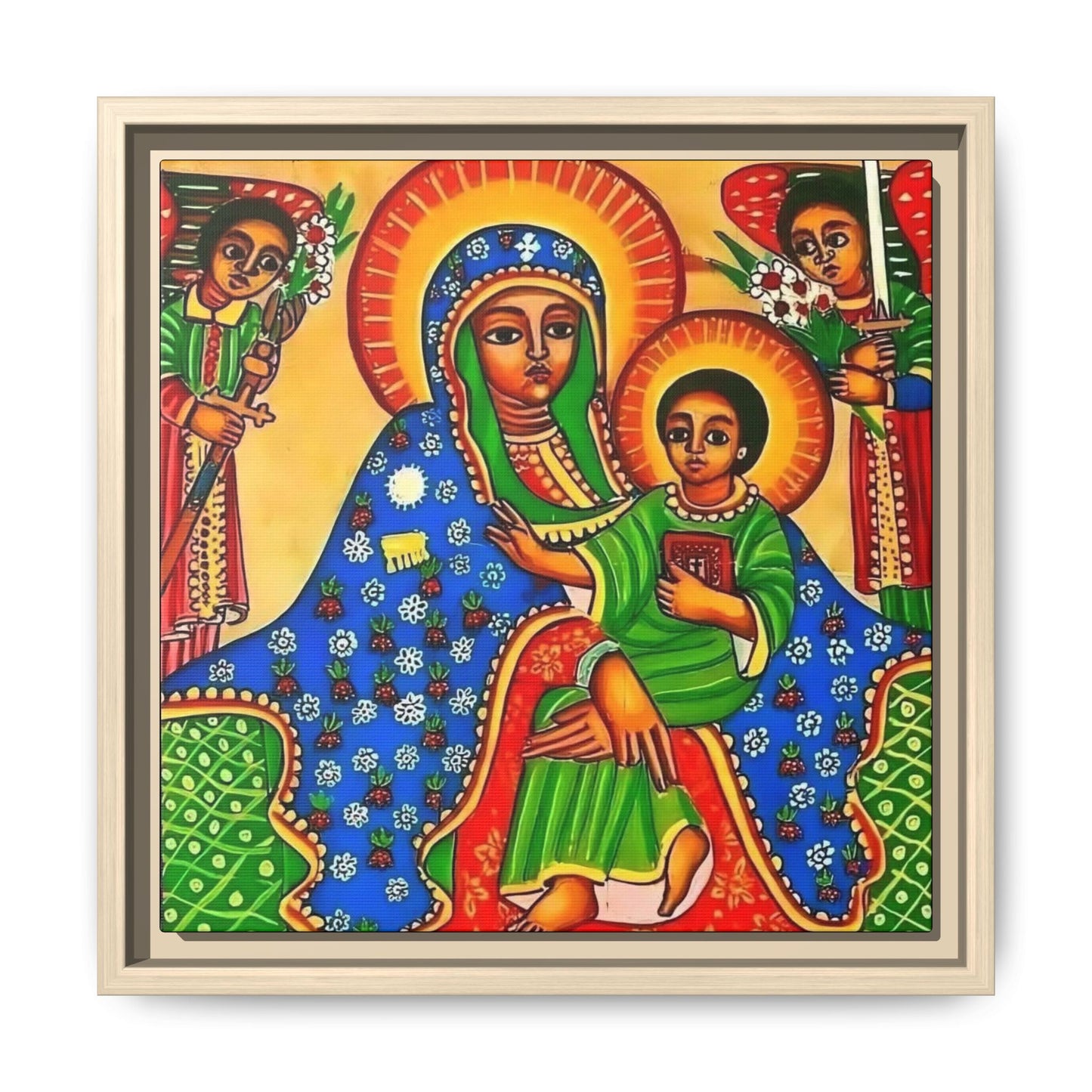 Matte Canvas, Framed (Multi-color) Saint Virgin Mary ቅድስት ድንግል ማርያም