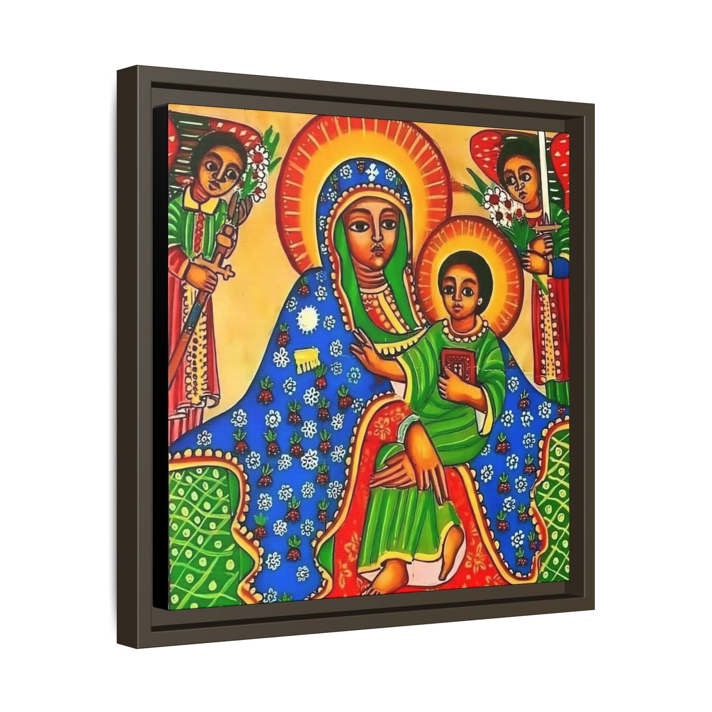 Matte Canvas, Framed (Multi-color) Saint Virgin Mary ቅድስት ድንግል ማርያም