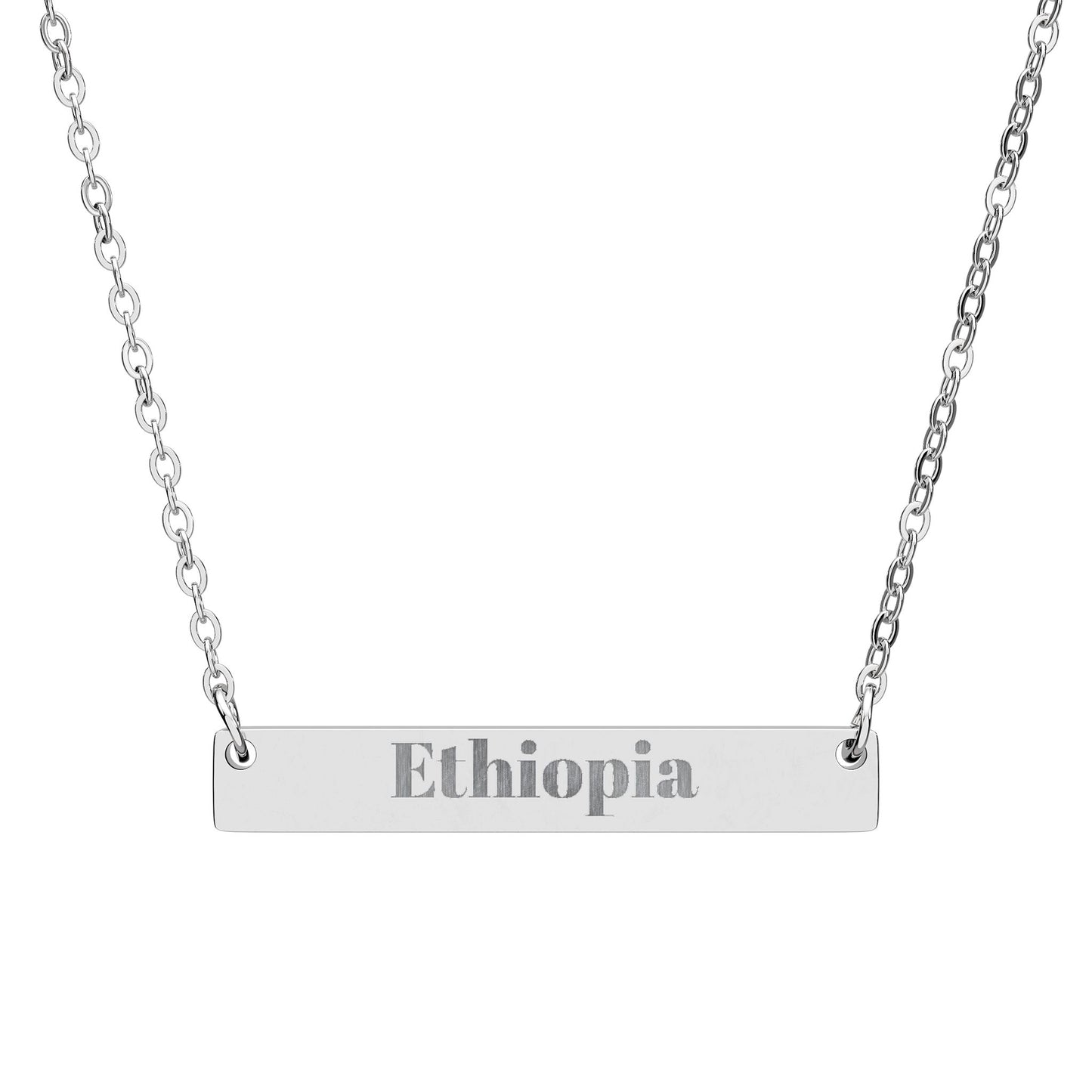 Horizontal Bar Necklace (Engraving)