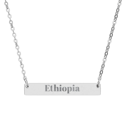 Horizontal Bar Necklace (Engraving)