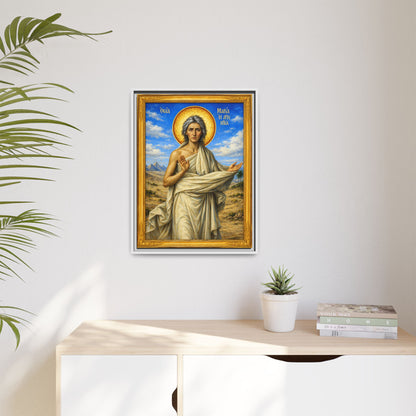 Mary the Egyptian ማርያም ግብፃዊት - Matte Canvas, Framed (Multi-color)