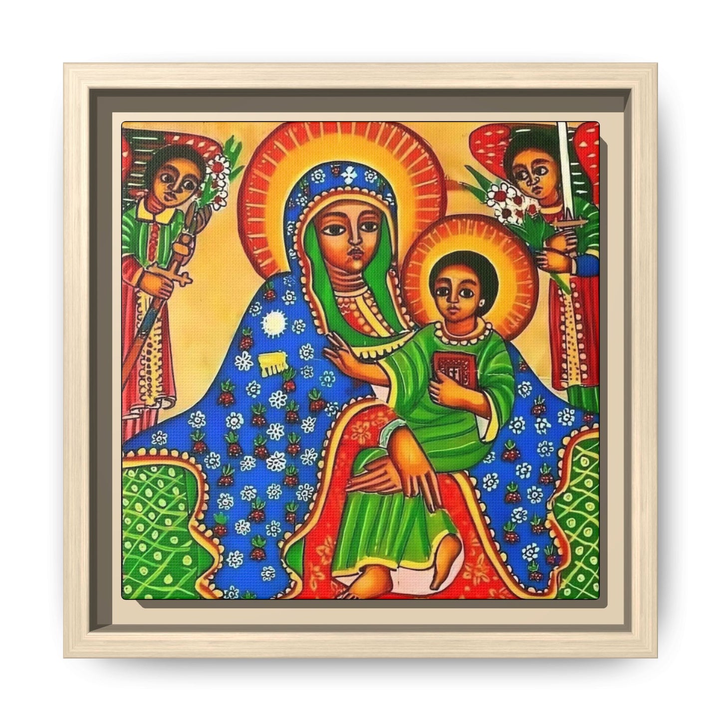 Matte Canvas, Framed (Multi-color) Saint Virgin Mary ቅድስት ድንግል ማርያም
