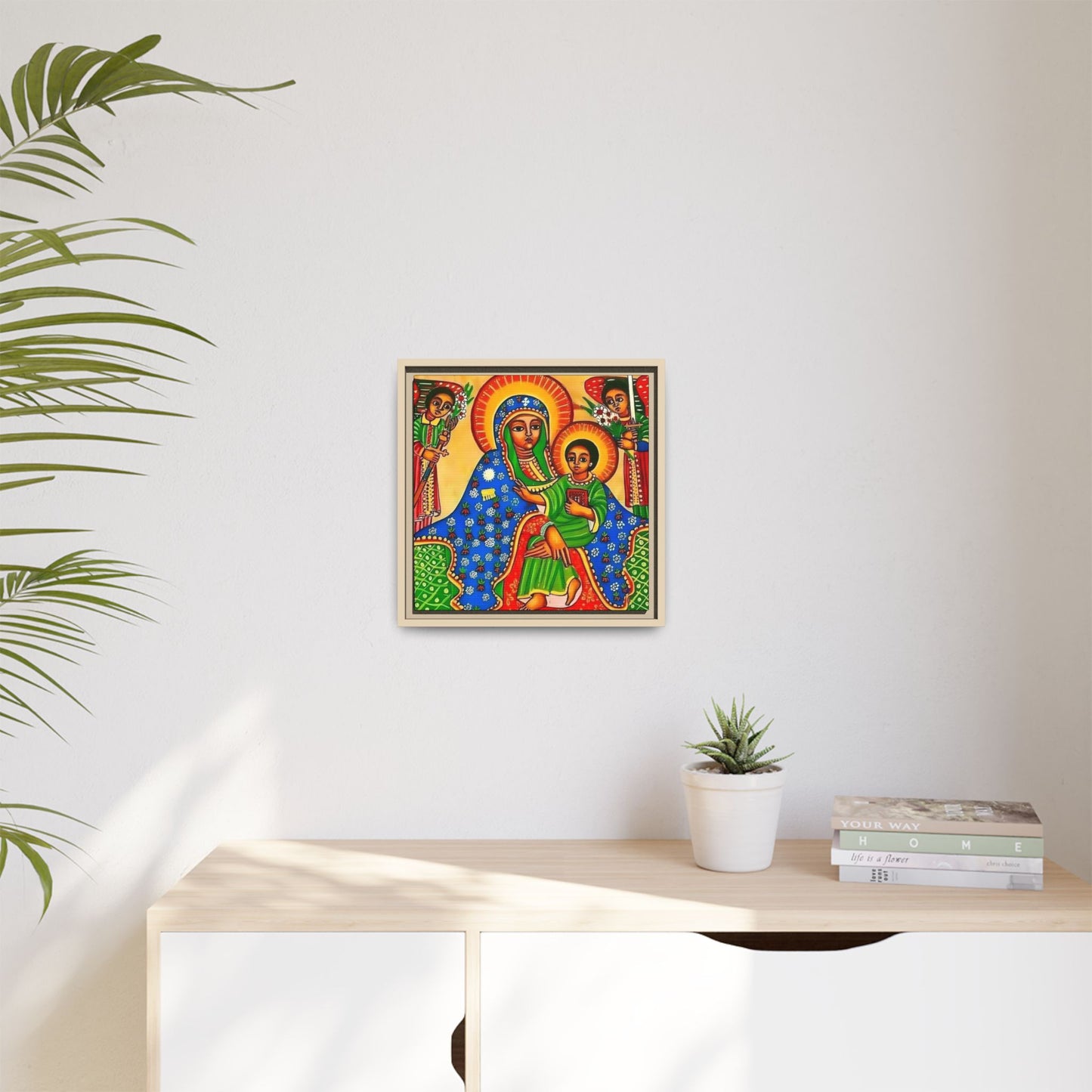 Matte Canvas, Framed (Multi-color) Saint Virgin Mary ቅድስት ድንግል ማርያም