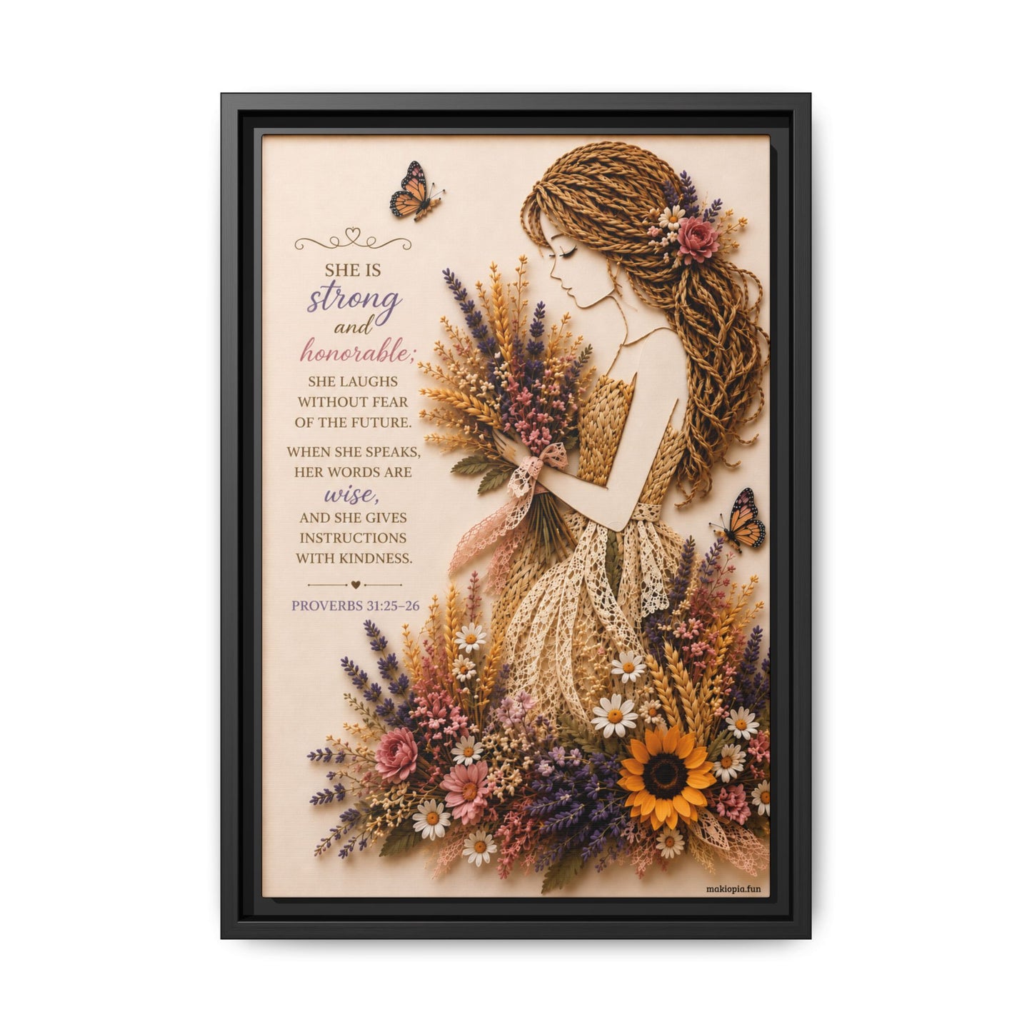 Christian Wall Art | Floral Woman የክርስቲያን ሴት