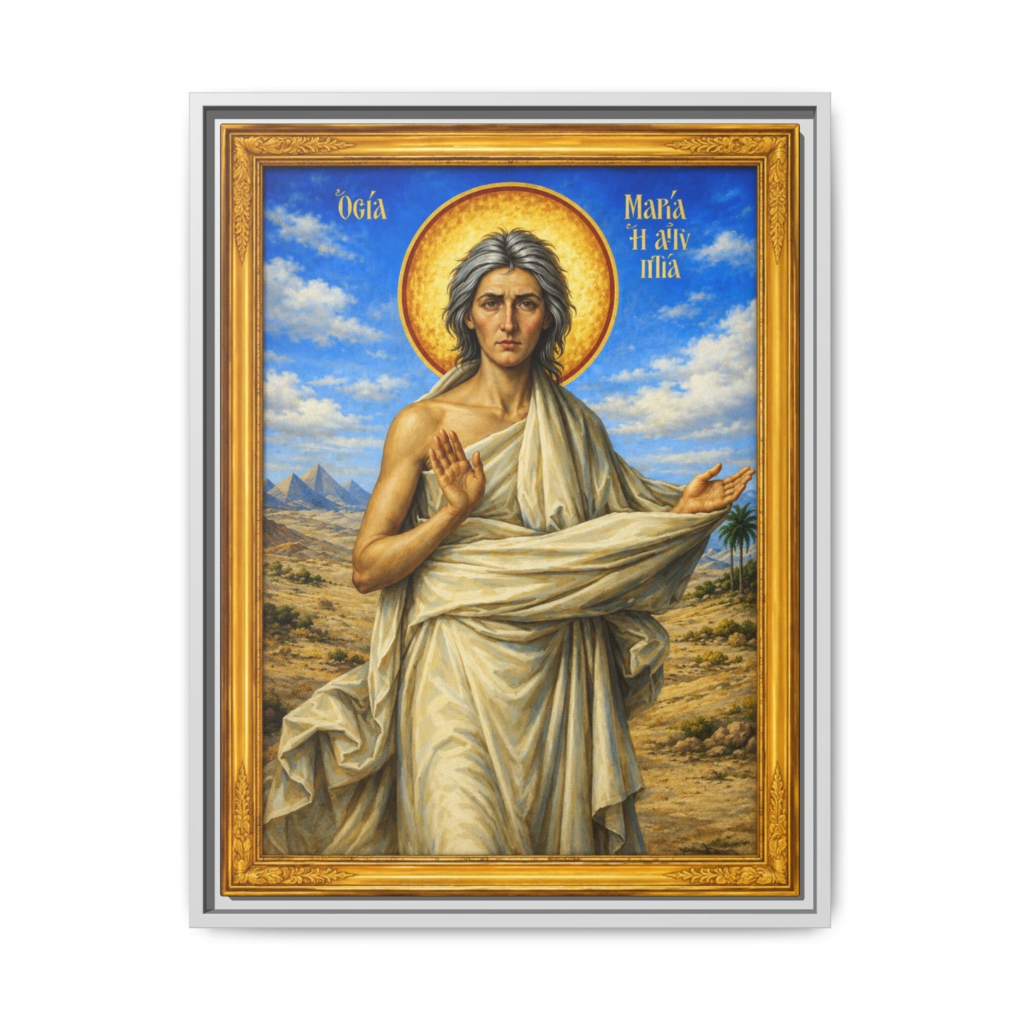 Mary the Egyptian ማርያም ግብፃዊት - Matte Canvas, Framed (Multi-color)