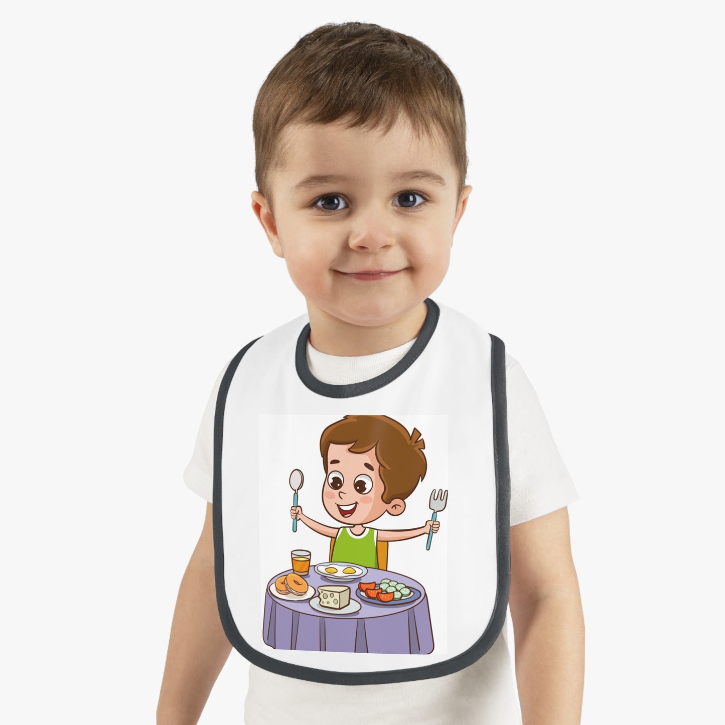 Baby Contrast Trim Jersey Bib