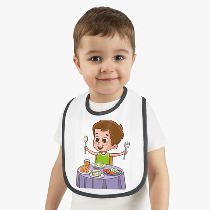 Baby Contrast Trim Jersey Bib