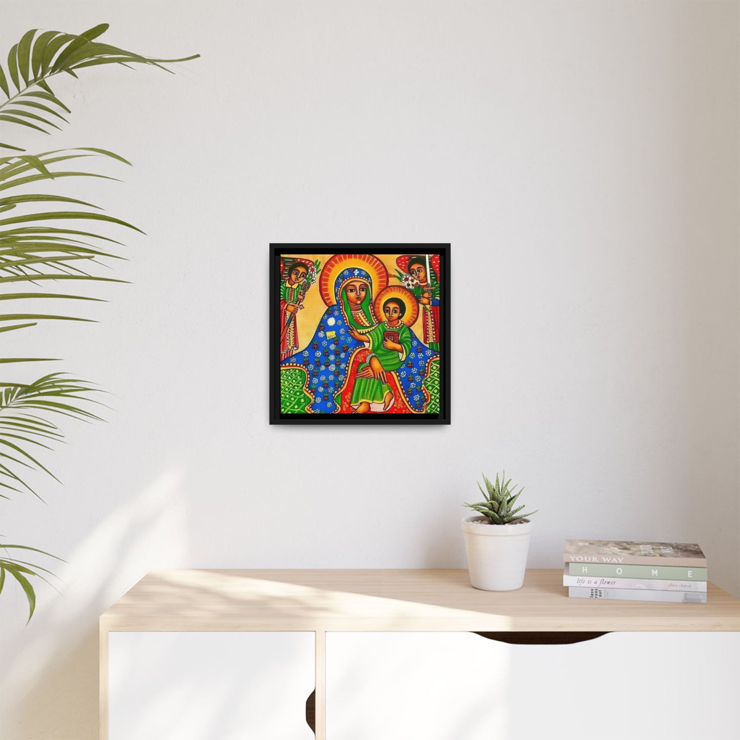 Matte Canvas, Framed (Multi-color) Saint Virgin Mary ቅድስት ድንግል ማርያም