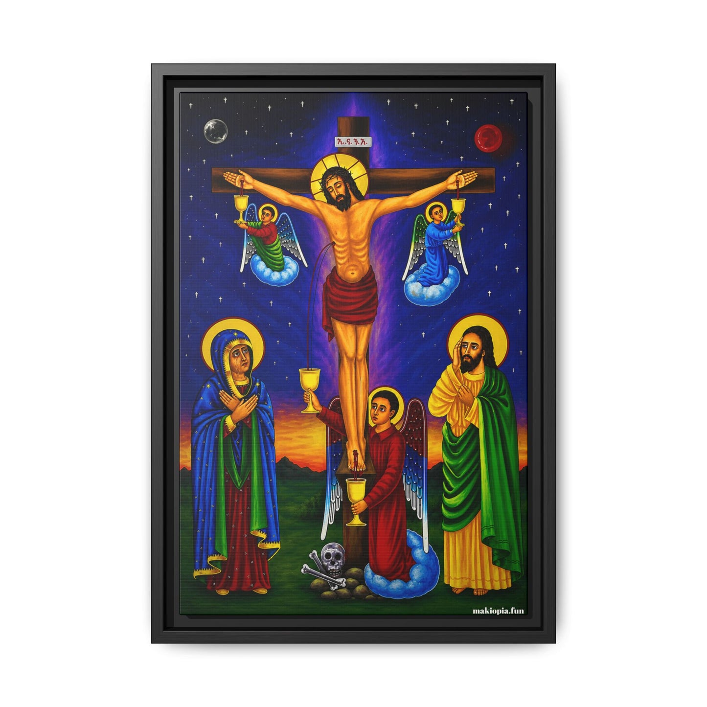 The Crucifixion of Our Lord የጌታችን ስቅለት - Matte Canvas, Framed (Multi-color)