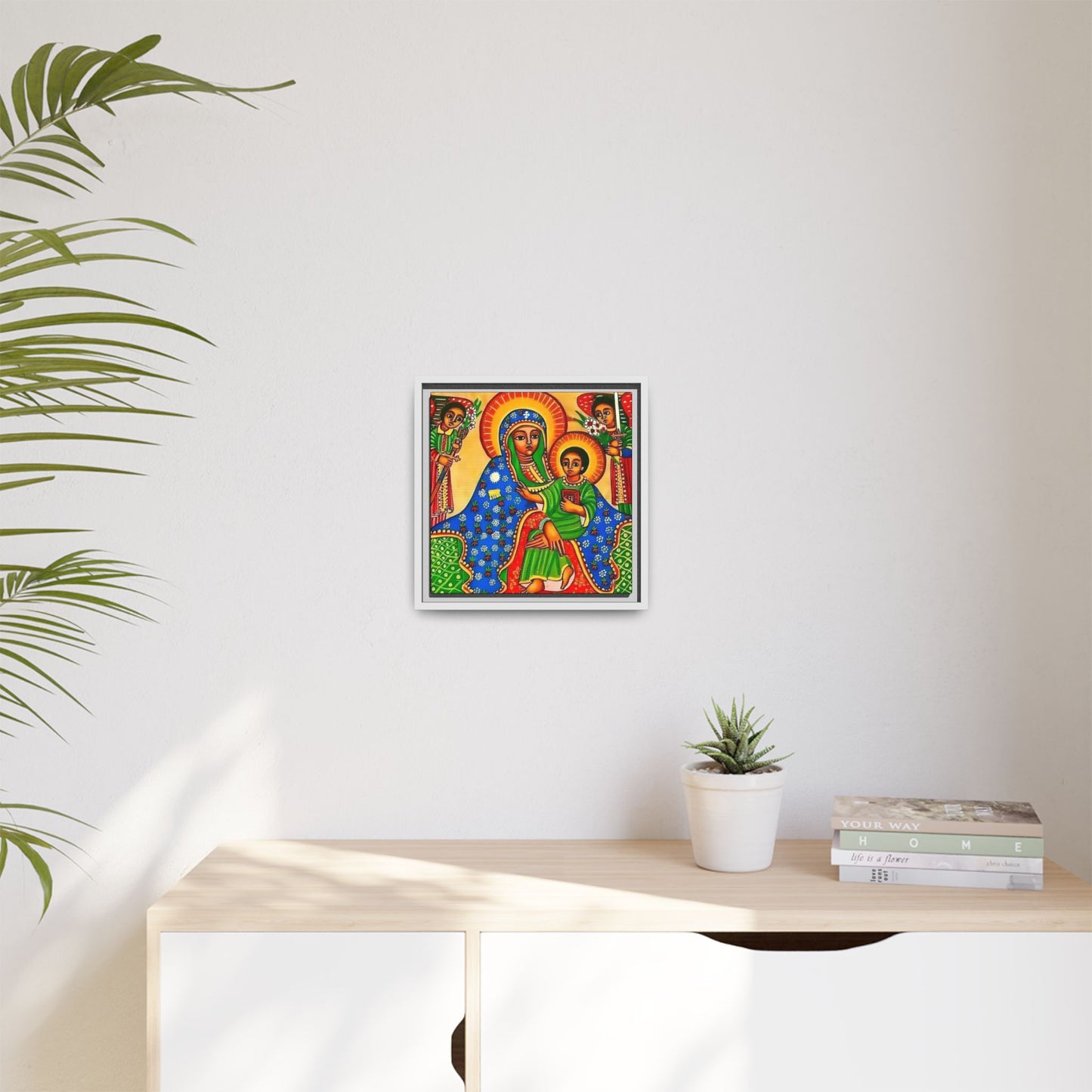 Matte Canvas, Framed (Multi-color) Saint Virgin Mary ቅድስት ድንግል ማርያም