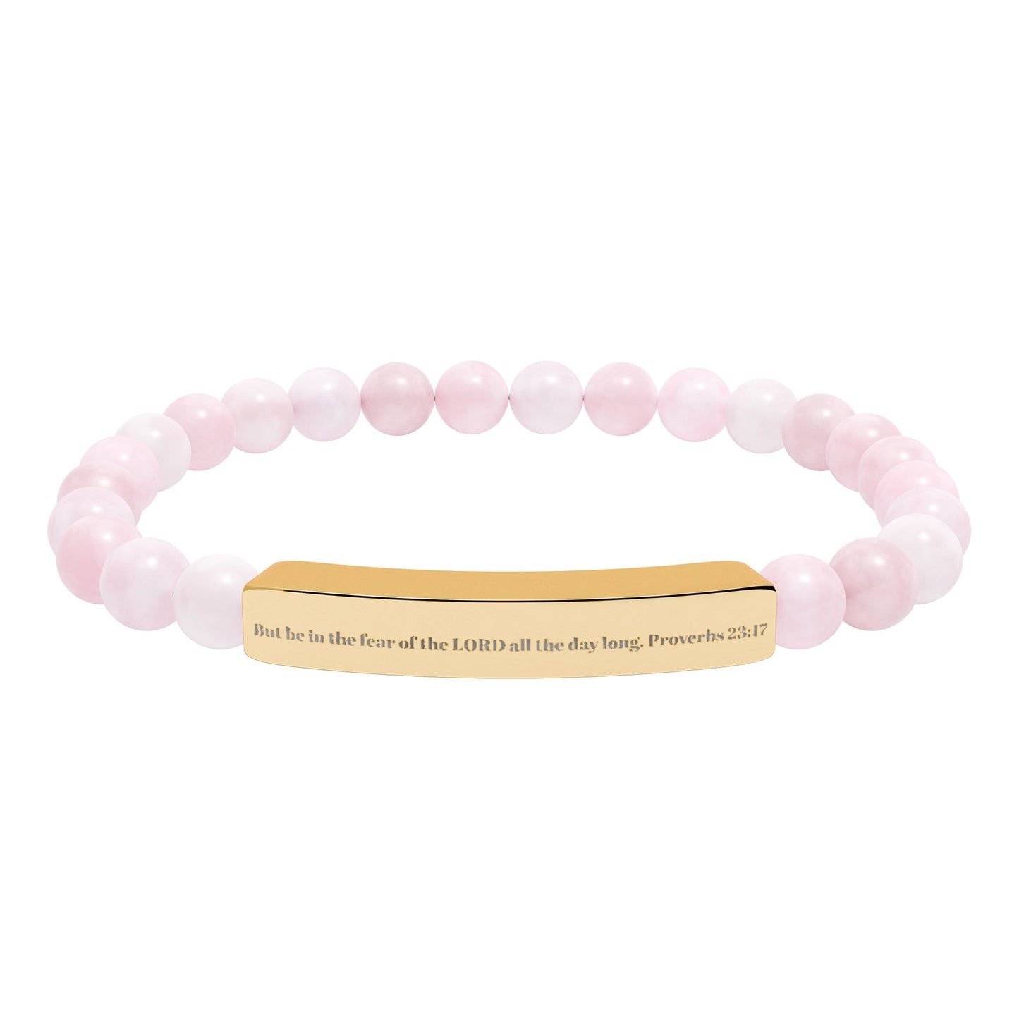 Natural Stone Stretch Bar Bracelet (Engraving)