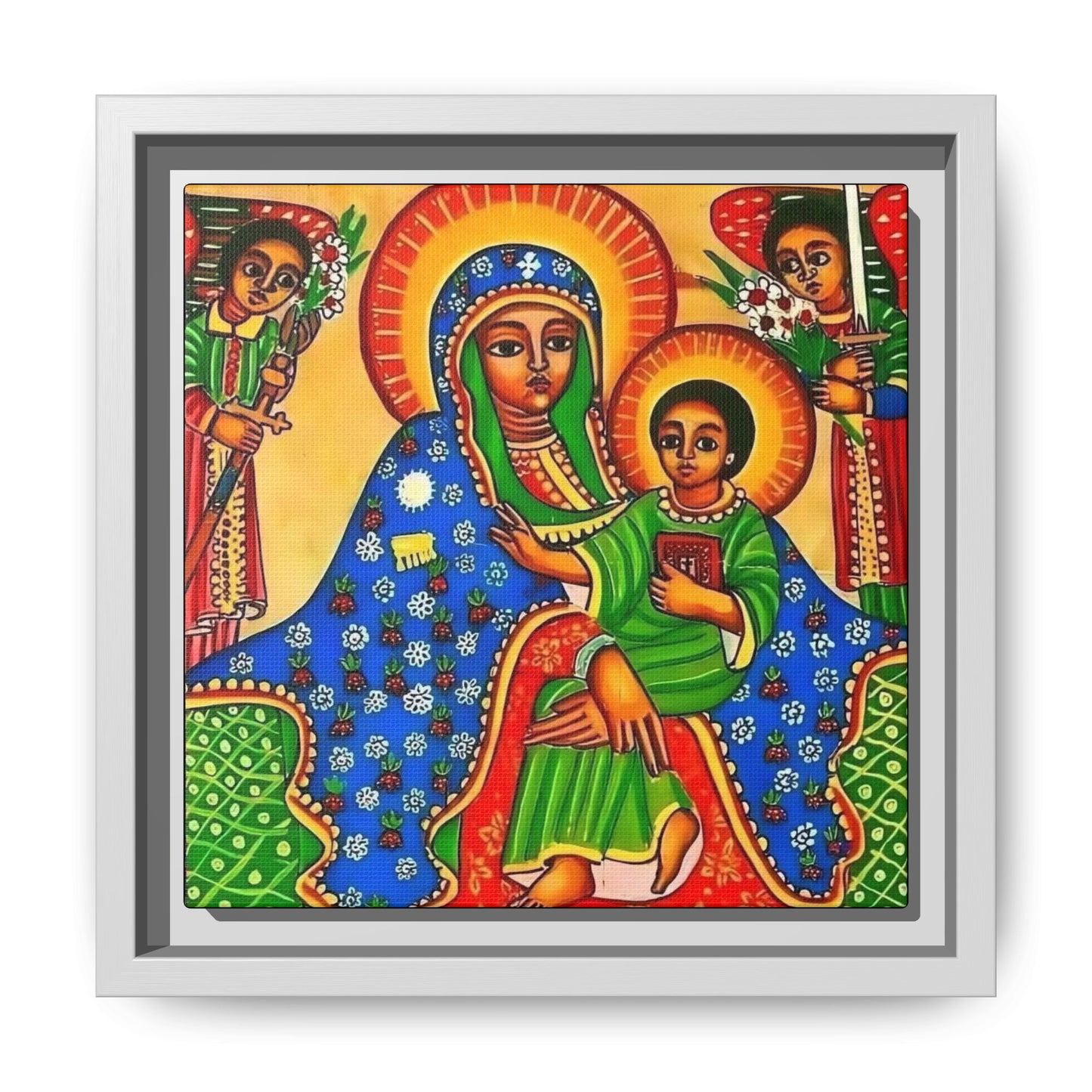Matte Canvas, Framed (Multi-color) Saint Virgin Mary ቅድስት ድንግል ማርያም