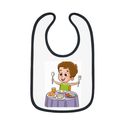 Baby Contrast Trim Jersey Bib