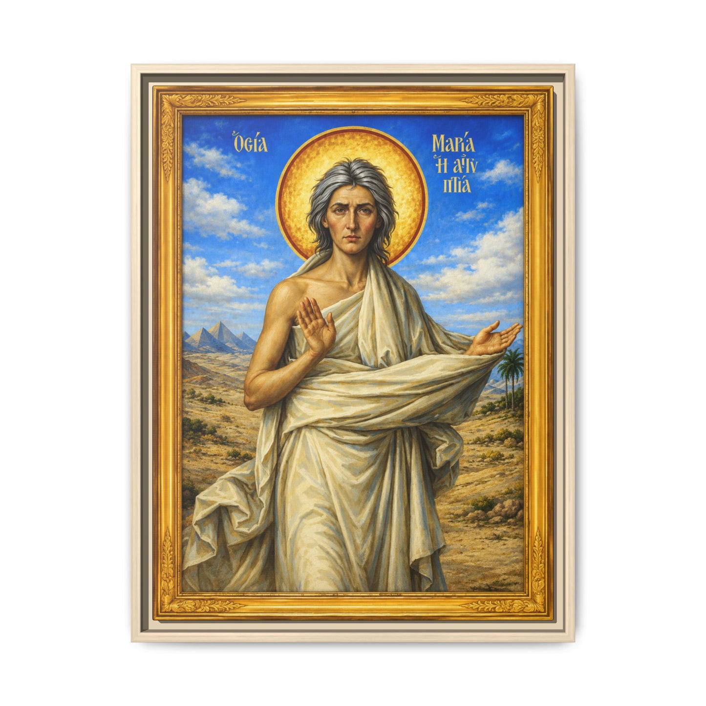 Mary the Egyptian ማርያም ግብፃዊት - Matte Canvas, Framed (Multi-color)