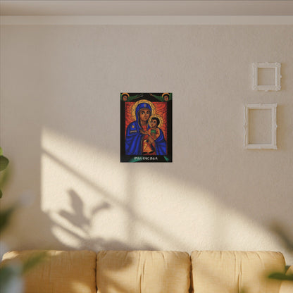 Matte Canvas, Stretched, 0.75" (Multi-Size) Holy virgin Mary ምስለ ፍቁር ወልዳ