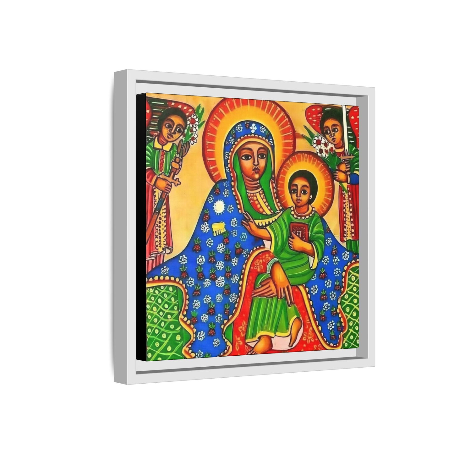 Matte Canvas, Framed (Multi-color) Saint Virgin Mary ቅድስት ድንግል ማርያም