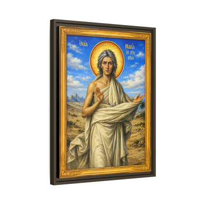 Mary the Egyptian ማርያም ግብፃዊት - Matte Canvas, Framed (Multi-color)