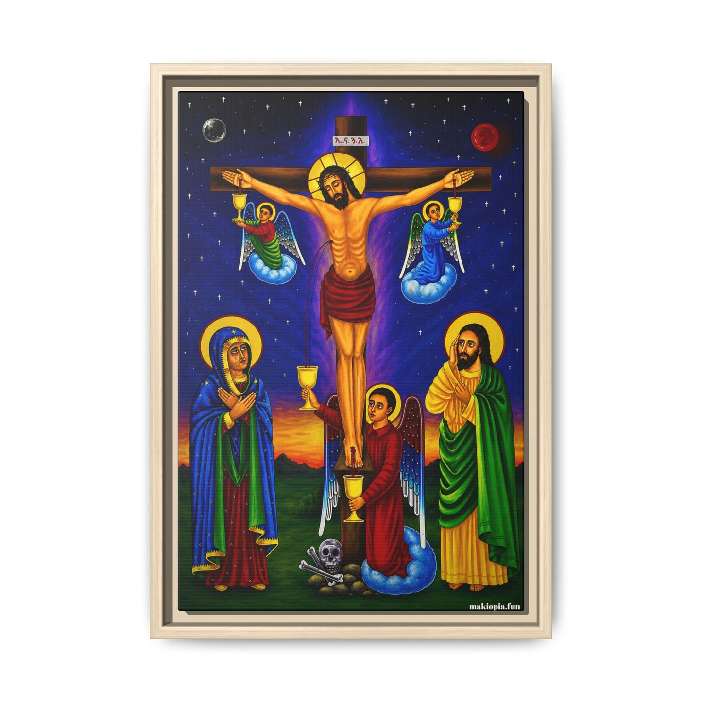The Crucifixion of Our Lord የጌታችን ስቅለት - Matte Canvas, Framed (Multi-color)