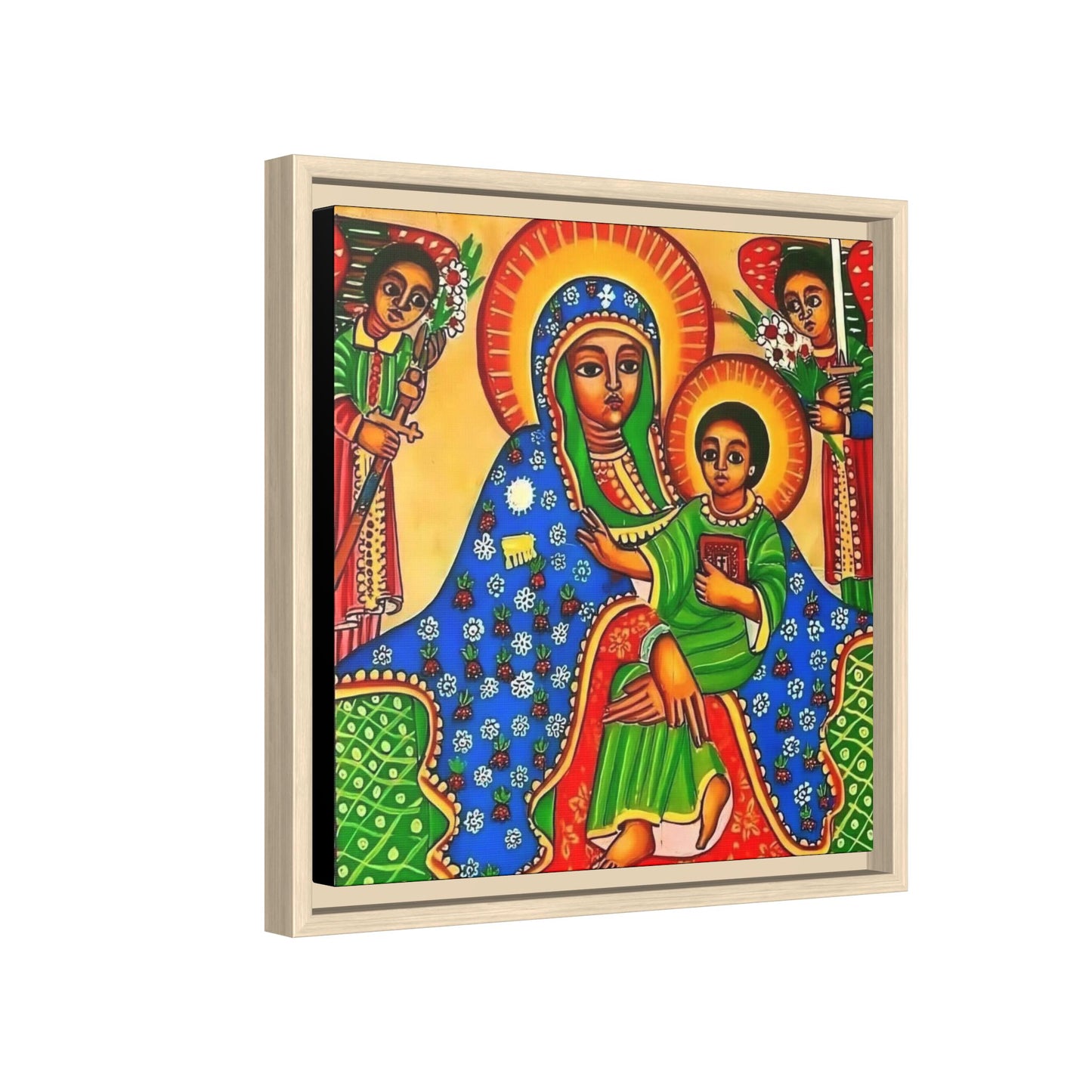 Matte Canvas, Framed (Multi-color) Saint Virgin Mary ቅድስት ድንግል ማርያም