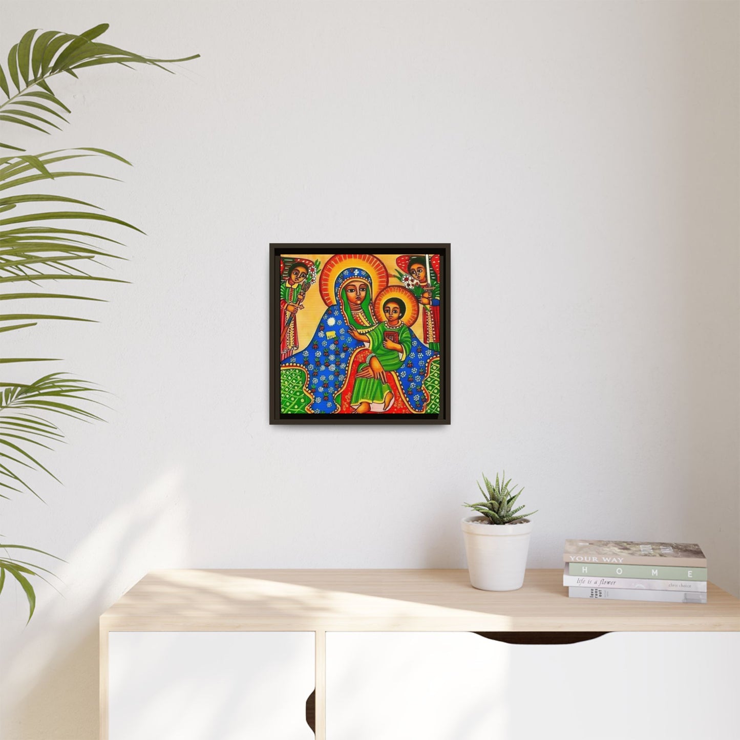 Matte Canvas, Framed (Multi-color) Saint Virgin Mary ቅድስት ድንግል ማርያም