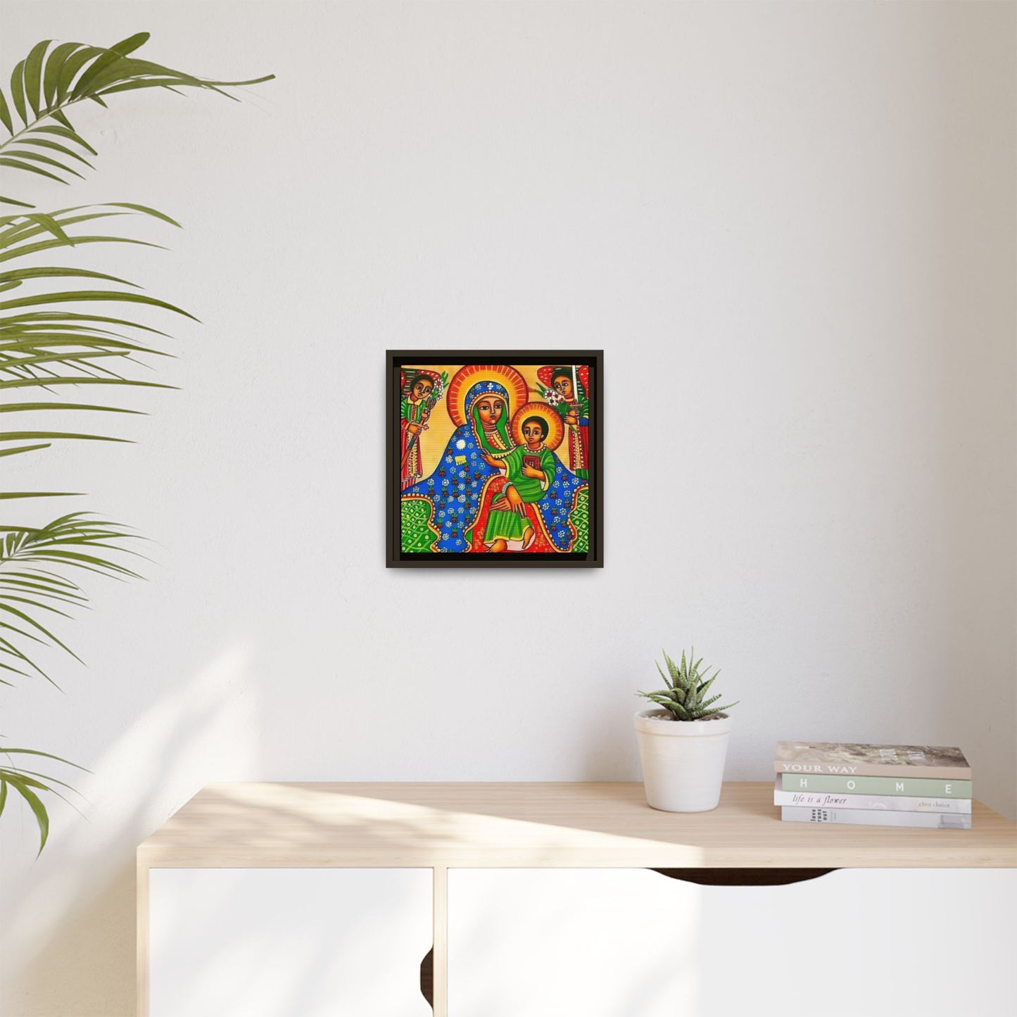 Matte Canvas, Framed (Multi-color) Saint Virgin Mary ቅድስት ድንግል ማርያም