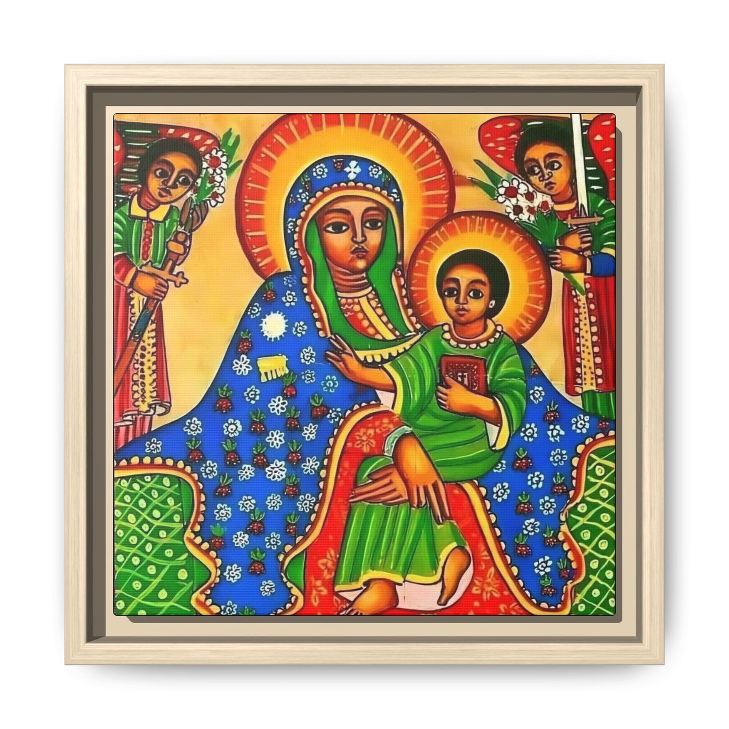 Matte Canvas, Framed (Multi-color) Saint Virgin Mary ቅድስት ድንግል ማርያም
