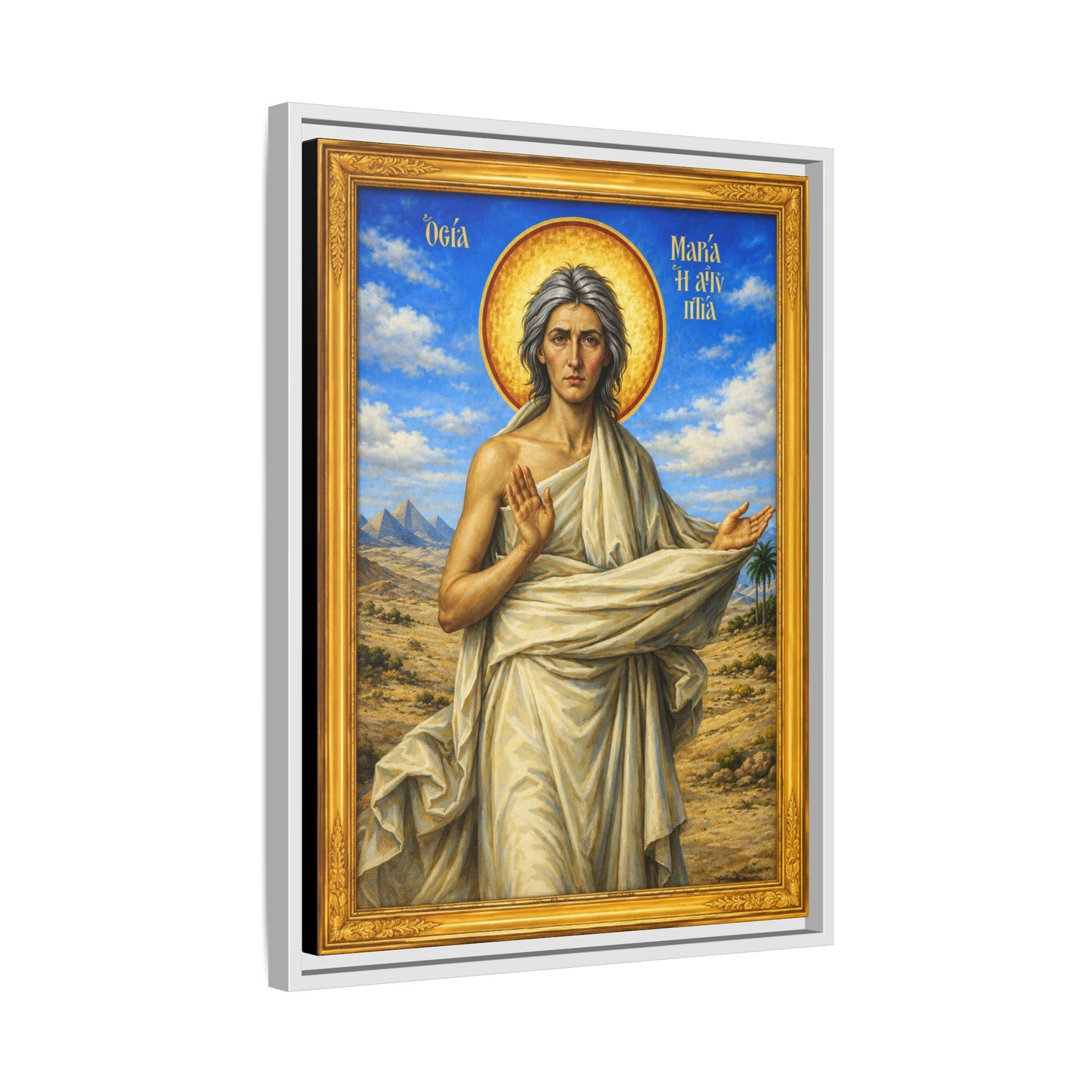 Mary the Egyptian ማርያም ግብፃዊት - Matte Canvas, Framed (Multi-color)