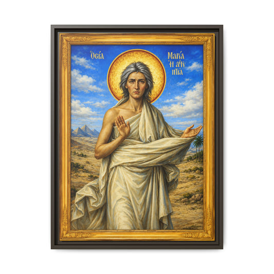 Mary the Egyptian ማርያም ግብፃዊት - Matte Canvas, Framed (Multi-color)