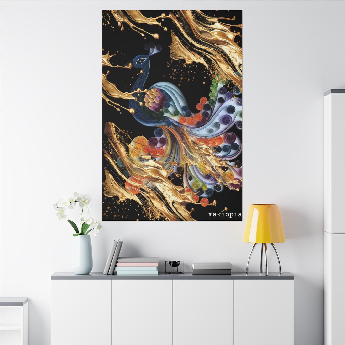 Matte Canvas, Stretched, 0.75" (Multi-Size)  Peacock