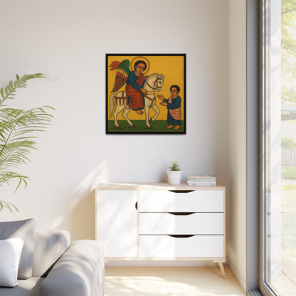 Matte Canvas, Framed (Multi-color) Saint Michael ቅዱስ ሚካኤል