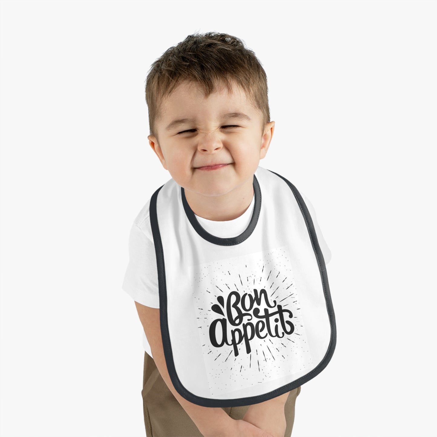 Baby Contrast Trim Jersey Bib