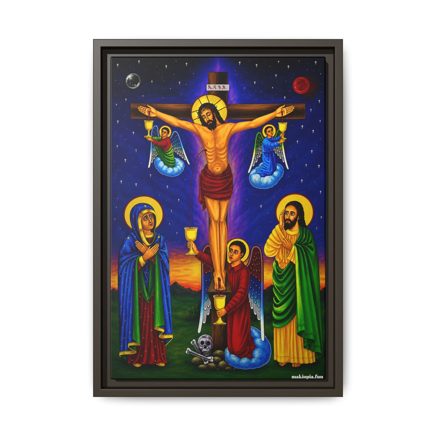 The Crucifixion of Our Lord የጌታችን ስቅለት - Matte Canvas, Framed (Multi-color)