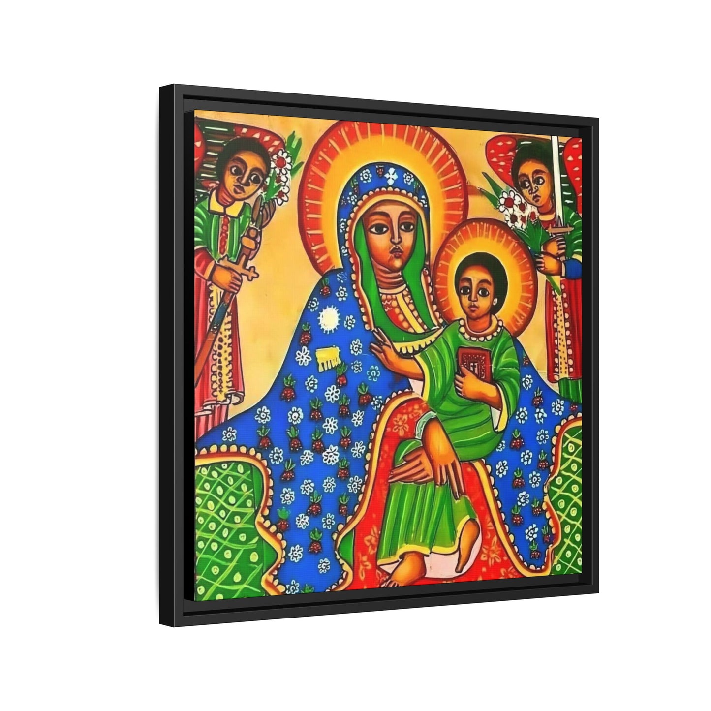 Matte Canvas, Framed (Multi-color) Saint Mary ቅድስት ማርያም