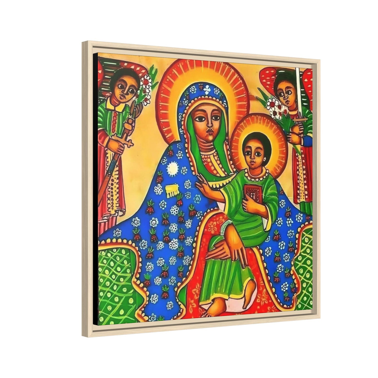 Matte Canvas, Framed (Multi-color) Saint Mary ቅድስት ማርያም
