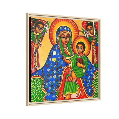 Matte Canvas, Framed (Multi-color) Saint Mary ቅድስት ማርያም